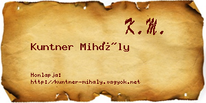 Kuntner Mihály névjegykártya